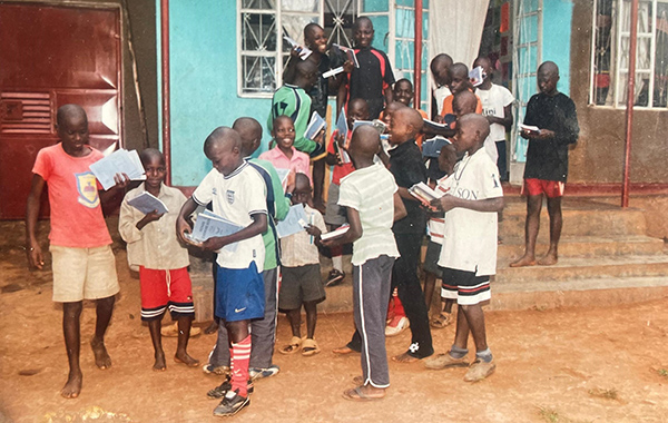 Children in school uniforms receiving quality education